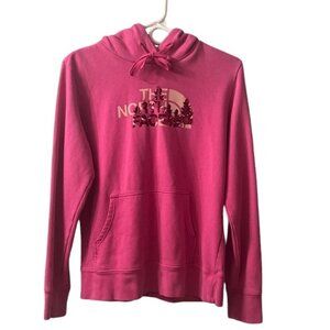 The North Face Hot Pink Long Sleeve Pullover Graphic Hoodie Hooded Sweatshirt